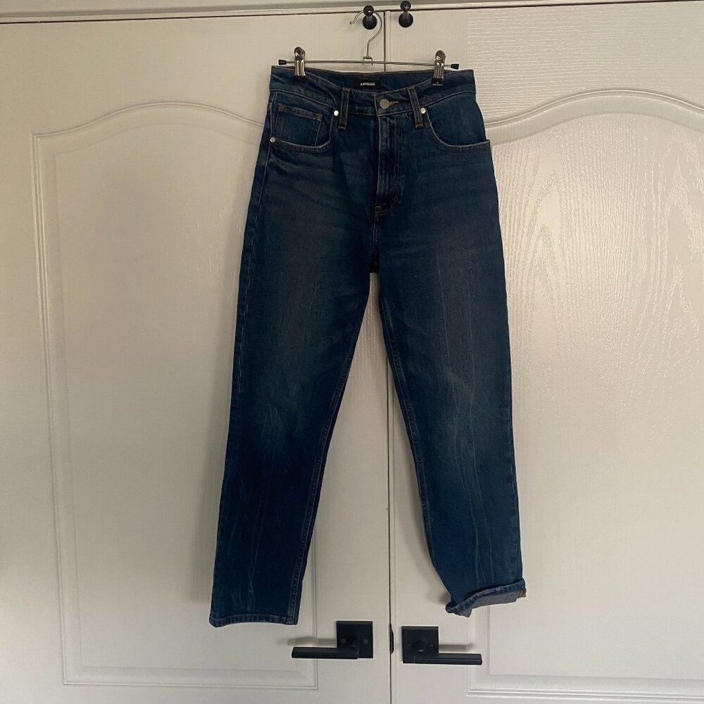 Express Dark Blue cropped Jeans
